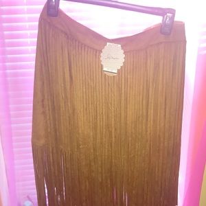 Suede Hippie Brown Skirt